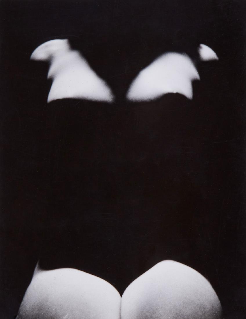 Erwin Blumenfeld (1897-1969) - Nude with Shadows, ca.: Gelatin silver print, numbered in pencil and blue ink with 'FROM THE ESTATE OF ERWIN BLUMENFELD' stamp in black ink verso, 34 x 26.4cm (13 3/8 x 10 3/8in) IMPORTANT: This lot is sold subject to Artist