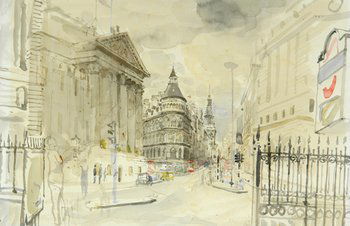 John Ward RA (B. 1917) cheapside, 1969: John Ward RA (B. 1917) cheapside, 1969watercolour on paper, signed and dated in penicl at lower middle, 12 x 18 in., 30.5 x 45.7 cm. ***Provenance: British Petroleum plc, London. Exhib
