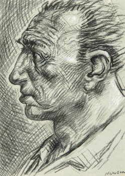 Peter Howson (B. 1958) head I: Peter Howson (B. 1958) head Icharcoal and white chalk on paper, signed at lower right, 11 x 8 in., 28 x 20.3 cm. ***Provenance: Cyril Gerber Fine Art, London..