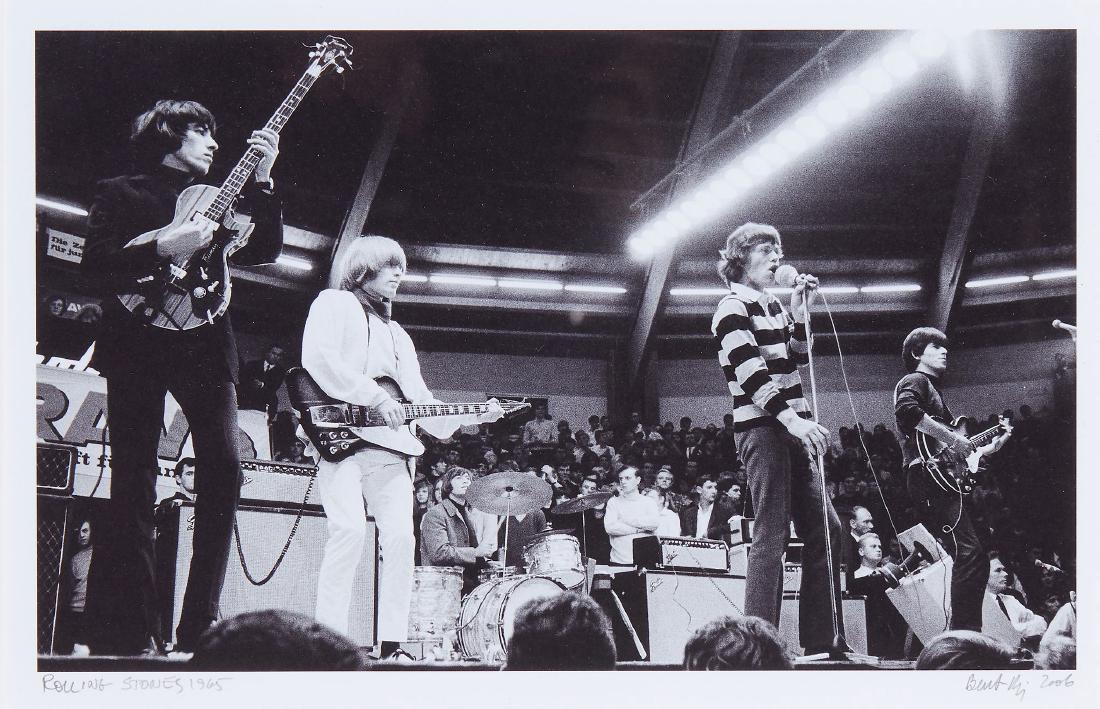 Bent Rej (1940-2016) - The Rolling Stones, 1965: Lambda print, signed, titled, dated and annotated in pencil in the margin, 21.2 x 35.5cm (8 1/4 x 14in)