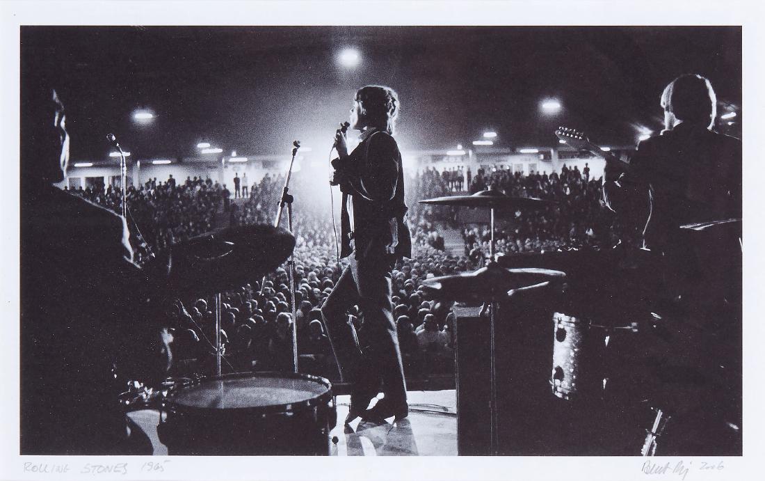 Bent Rej (1940-2016) - The Rolling Stones, 1965: Lambda print, signed, titled, dated and annotated in pencil in the margin, 21.2 x 35.5cm (8 1/4 x 14in)