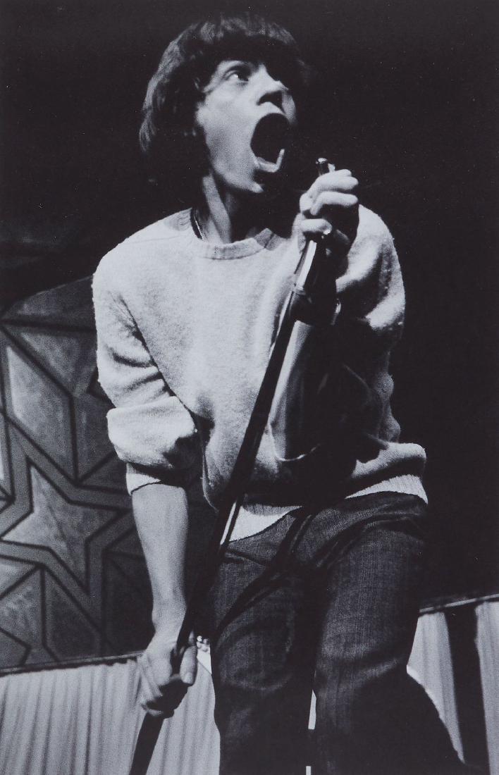 Bent Rej (1940-2016) - Mick Jagger, 1965: Lambda print, signed, titled, dated and annotated in pencil in the margin, 35.5 x 21.2cm (14 x 8 1/4in)