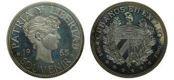 Cuban Souvenir Pesos of 1965 These were issued by: Cuban Souvenir Pesos of 1965 These were issued by Alpha 66 one of the militant groups at the Bay of Pigs. This is a unique collection and impossible to replace. 1st Die in silver only 3 pieces