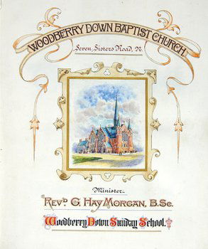 signed "G. Hay Morgan" and others, illuminated man: London.- Hay Morgan (Rev. G. minister of Woodberry Down Baptist Church) Address to Thomas Arthur Smith... on the Occasion of his resigning the office of Superintendent of the Woodberry Down Sunday S