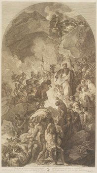 Bartolozzi (F.) WestÕs St Paul at Greenwich: Bartolozzi (Francesco) The Picture of St Paul in the Chapel of the Royal Hospital for Seamen at Greenwich,arch-topped composition of overlying scenes from the life of St Paul, after Benjamin W