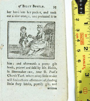 Entertaining History of Billy Bustle: Entertaining History of Billy Bustle, to which is added some account of his sister Polly, 18 wood-engraved illustrations, original Dutch floral paper wrappers, 32mo, J. Hollis, [watermarked 1