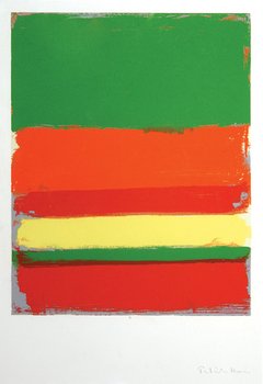 Heron (Patric) small horizon with orange: Patrick Heron (1920-1999) small horizon with orange, lime, lemon and cherrysilkscreen printed in colours, 1957, signed in pencil, on wove paper, with full margins, in good condition, 300 x 375