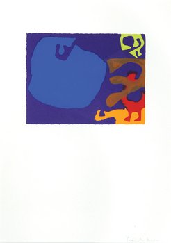 Patrick Heron blue with lime, umber: Patrick Heron (1920-1999) blue with lime, umber, dull red and orange in violetsilkscreen printed in colours, 1976, signed in pencil, on wove paper, with full margins, in good condition, 180 x