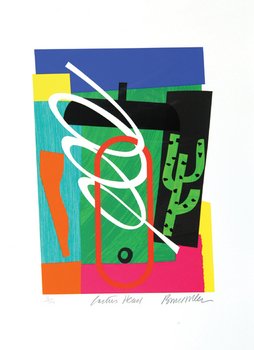 Bruce Mclean (B. 1944) cactus head: Bruce Mclean (B. 1944) cactus headsilkscreen printed in colours; with Chris Orr, 1796 and all that, lithograph printed in colours and John Hewitt, Raft, etching, 1996, each signed and titled i