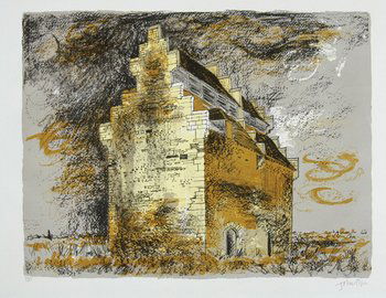 John Piper willington dovecote: John Piper (1903-1992) willington dovecotelithograph printed in colours, 1974, signed in pencil, numbered 74/120, on wove paper, with full margins, in good condition, 425 x 55mm.