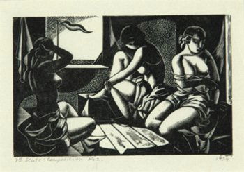 John Buckland-Wright, composition no 2: John Buckland-Wright (1897-1954) composition no 2woodcut, 1934, titled, dated and inscribed 7th State in pencil, the edition was 30, with the artst's studio stamp, verso, on thin wove paper, w