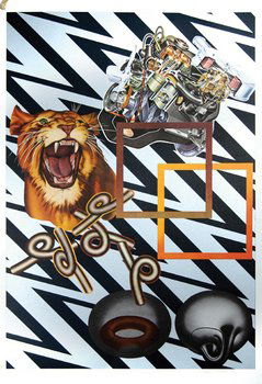 Phillips (Peter) tiger and engine: Peter Phillips (b.1939) tiger and enginesilkscreen printed in colours, 1971, signed and dated in pencil, inscribed printer's proof, a proof aside from the edition, on wove paper, with full mar