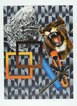 Peter Phillips (b. 1939) tiger and engine: Peter Phillips (b.1939) tiger and enginesilkscreen printed in colours, 1971, signed, dated and numbered in pencil, on wove paper, with full margins, in good condition, 490 x 370mm.
