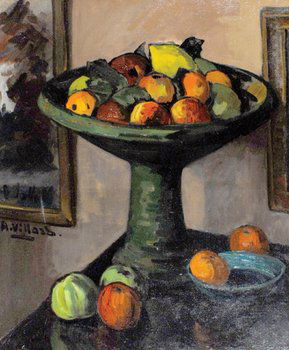 Villard (Antoine) Still life with fruit: Villard (Antoine, 1867-1934) Still life with fruit,oil on canvas, 650 x 540mm., signed lower centre left, framed. ***Antoine Villard (1867-1934) was the first president of the Salon de l