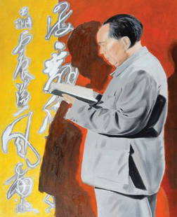 152E: Zhao Gang (b. 1961) untitled (mao reading): Zhao Gang (b.1961) untitled (mao reading), 2006oil on canvas, signed and dated on the overlap, 31? x 23? in., 80 x 60 cm.