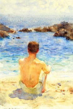 Henry Scott Tuke (1858-1929) boy, 1918: Henry Scott Tuke (1858-1929) boy, 1918watercolour on paper, signed and dated at lower left, 9½ x 6¼ in., 24.1 x 15.9 cm.