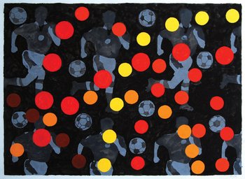 Derek Boshier (b.1937) fooootball, 1996: Derek Boshier (b.1937) fooootball, 1996gouache on paper, initialled and dated at lower right, 21 x 29 in., 53.3 x 73.7 cm. IMPORTANT: This lot is sold subje