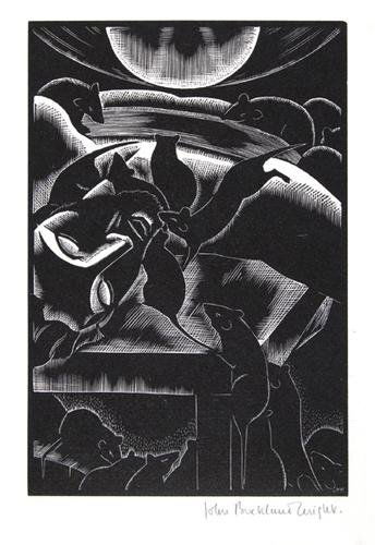 John Buckland-wright, from edgar allan poe: John Buckland-wright (1897-1954) from edgar allan poe - the mask of the red deathfour wood-engravings, 1932, each signed in pencil, on wove paper, with full margins, in good condition, each 16