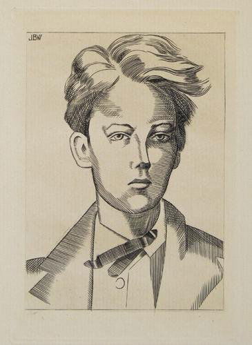 John Buckland-wright, portrait of rimbaud: John Buckland-wright (1897-1954) portrait of rimbaudengraving, 1932, a proof aside from the edition, on laid paper, with full margins, in good condition, 150 x 100mm.