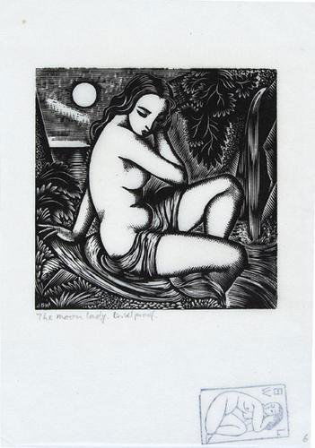 John Buckland-wright, moon lady: John Buckland-wright (1897-1954) moon ladywood-engraving, 1932, titled in pencil, a trial proof aside from the edition, with the John Buckland Wright estate stamp verso, on japan paper, with f