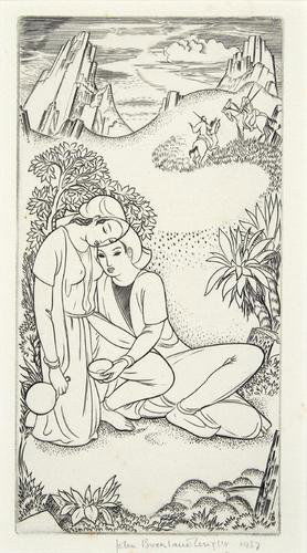 John Buckland-wright, omar kyayyam v: John Buckland-wright (1897-1954) omar kyayyam vengraving, 1937, signed and dated in pencil, on laid paper, with full margins, in good condition apart from a few very pale scattered fox marks,