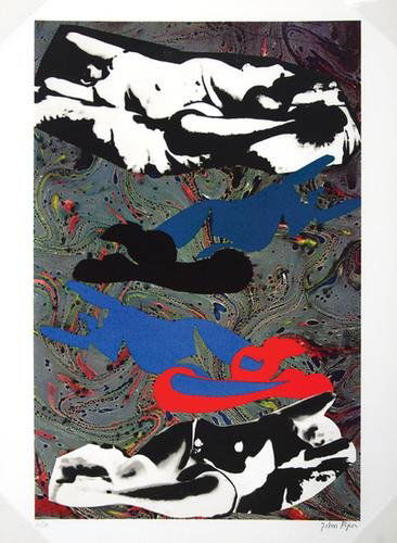 John Piper, eye and camera marble, red, black: John Piper (1903-1992) eye and camera: marble, red, black etc. - lying figure reversed (l.234)silkscreen printed in colours, 1973, signed in pencil, numbered 6/70, published by Marlborough Fin