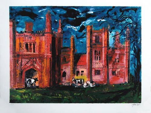 John Piper, east barsham manor (l.320): John Piper (1903-1992) east barsham manor (l.320)silkscreen printed in colours, 1981, signed and inscribed AP in pencil, an artist's proof aside from the edition of 70, published by Marlboroug