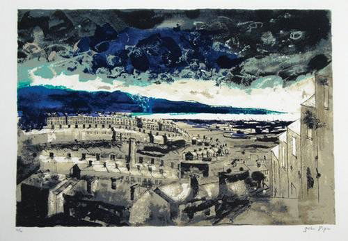 John Piper (1903-1992) swansea east (l.422): John Piper (1903-1992) swansea east (l.422)silkscreen printed in colours, 1989, signed in pencil, numbered 62/70, published by Marlborough Fine Art, London, on wove paper, with full margins, i