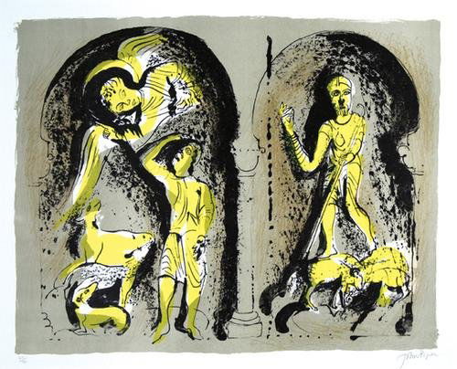 John Piper, the annunciation to the shepherds: John Piper (1903-1992) the annunciation to the shepherds (l.222)lithograph printed in colours, 1973, signed in pencil, numbered 62/90, on wove paper, with full margins, in good condition, 431