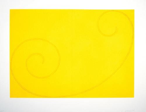 Robert Mangold, curled yellow figure: Robert Mangold (b.1937) curled yellow figuresilkscreen printed in colours, 2002, signed, dated and inscribed RP10/10 in pencil, aside from the edition of 108, published by the Lincoln Center f