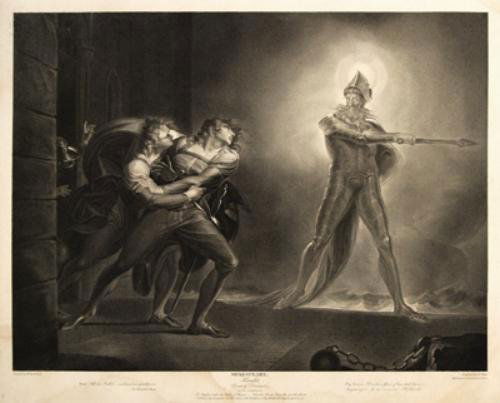 Boydell (J. & J.) Hamlet Act I, Scene IV: Boydell (John & Josiah) Hamlet Act I, Scene IV,with Act IV, Scene V, by or after Henry Fuseli, Benjamin West, Francis Legat and R. Thew, 2 stipple-engravings, each c.500 x 620mm., each with ma