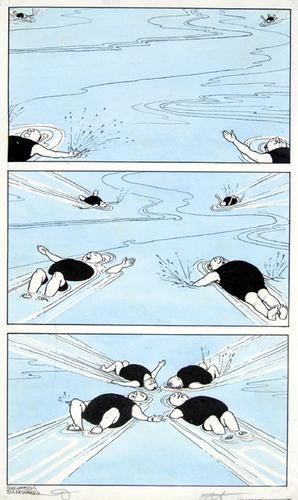 Robinson (William Heath) Swimming Backwards