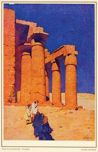 Guérin/Parrish.Collection..Colour Prints,1910: Guérin (Jules) and Maxfield Parrish. A Collection of Colour Prints,45 colour plates tipped onto card, loose as issued in original cloth-backed printed board folder with ties, bookseller's labe
