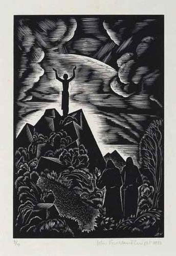 John Buckland-wright (1897-1954) frontispiece for: John Buckland-Wright (1897-1954) frontispiece tusschen vuur en maanwood engraving, 1932, signed and dated in pencil, numbered 3/10, on laid paper, with full margins, in generally good conditio