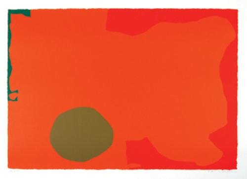 Patrick Heron (1920-1999) umber disc and red edge: Patrick Heron (1920-1999) umber disc and red edgesilkscreen printed in colours, 1970, signed and dated in pencil, numbered 69/100, published by Waddington Graphics, on wove paper, with full ma