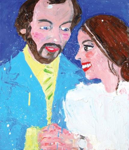 Stella Vine (b.1969) John and Shirley, 2005: Stella Vine (b.1969) John and Shirley, 2005oil on board, signed and dated Stella Vine, 2005 verso, 24 x 20 in., 61 x 51 cm. ***Provenance: Private Collection, UK..