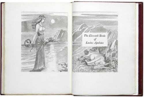 Apuleius.Golden Asse,extra-ill.Buckland Wright: Apuleius (Lucius) The XI. Bookes of the Golden Asse...,translated by William Adlington, number 12 of 450 copies, printed in turquoise and black, this copy extra-illustrated by John Buckland Wr