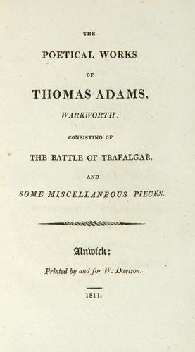 Bewick (T).- Poetical Works of Thomas Adams,