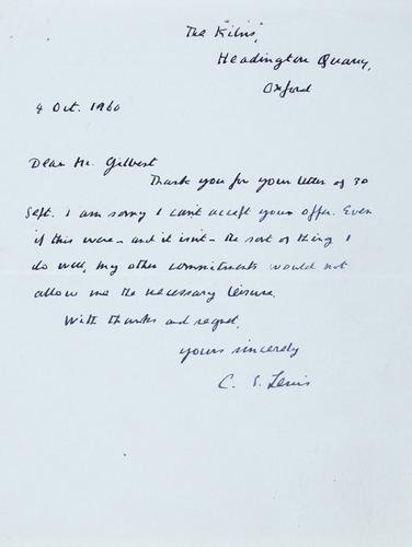 Lewis (C.S., writer and scholar