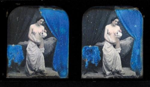 Stereo Daguerreotype (Nude) untitled (draped femal