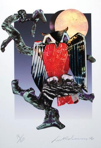 Ivor Abrahams (b.1935) owl: Ivor Abrahams (b.1935) owlsilkscreen printed in colours, 2004, signed and dated in pencil, numbered 18/60, as included in the Royal Academy Schools Portfolio No1, published by the Royal Academ