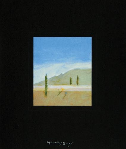 Craigie Aitchison (b.1926) cyprus trees