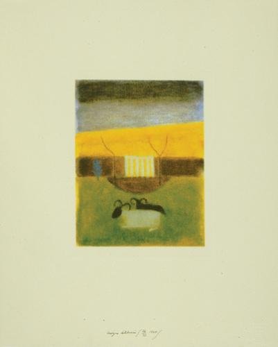 Craigie Aitchison (b.1926) sheep at tullialan