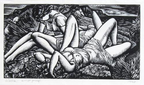 John Buckland-wright (1897-1954) shelter no.1 (cbw: John Buckland-wright (1897-1954) siesta (cbw.l.129)wood-engraving, 1940, initialled and dated in pencil, inscribed artist's proof aside from the edition of 20 only 8 ever printed, on tissue th