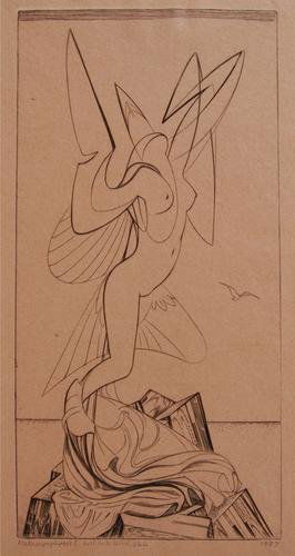 John Buckland-wright (1897-1954) metamorphosis no: John Buckland-wright (1897-1954) metamorphosis no i, girl into spring (cbw.m.67)the rare unique copper-engraving, 1937, titled and dated in pencil, inscribed state, the 1st state aside from th