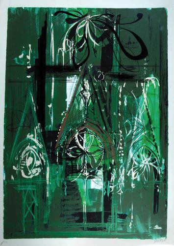 John Piper (1903-1992) aberville st. wolfrun l.20: John Piper (1903-1992) aberville st. wolfrun (l.207)silkscreen printed in colours, 1972, signed and dated in pencil, inscribed A/P, an artist's proof aside from the edition of 70, printed by K