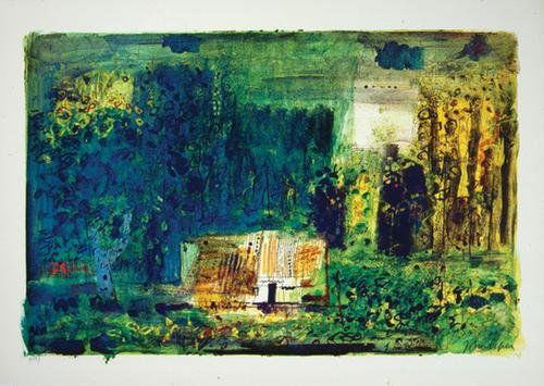 John Piper (1903-1992) woodmans cottage, charente: John Piper (1903-1992) woodmans cottage, charente (l.191)silkscreen printed in colours, 1968, signed in black crayon, inscribed proof, aside from the edition of 70, printed by Kelpra Studio, L