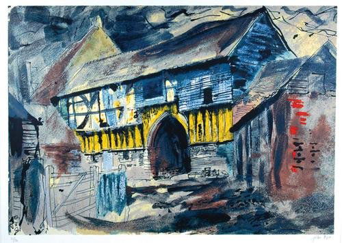 John Piper (1903-1992) wigmore abbey gateway (l.3: John Piper (1903-1992) wigmore abbey gateway (l.323)silkscreen printed in colours, 1981, signed in pencil, numbered 21/70, published by Marlborough Fine Art, London, on wove paper, with full m