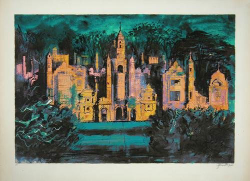 John Piper (1903-1992) harlaxton manor: John Piper (1903-1992) harlaxton manor (l.271)silkscreen printed in colours, 1977, signed in pencil, inscribed A/P, an artist's proof aside from the edition of 70, printed by Kelpra Studio, Lo