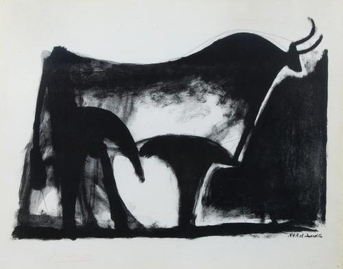 Pablo Picasso, taureau noir (b.446; m.89)
